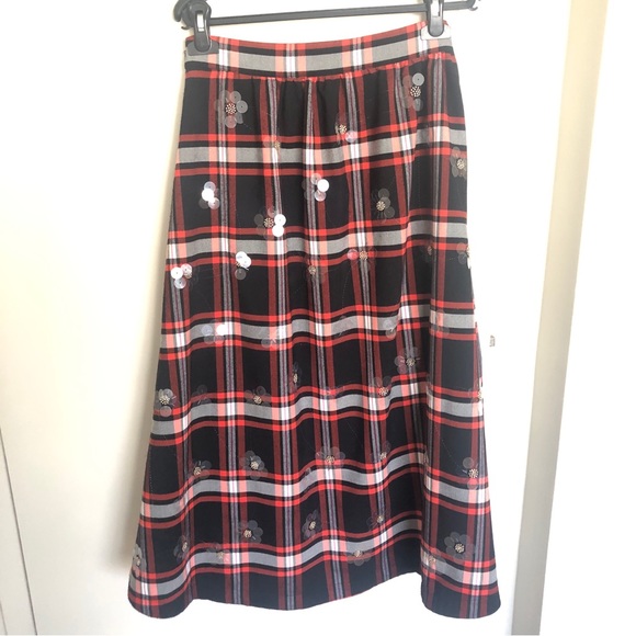 Anthropologie Maeve embellished plaid midi skirt. - Picture 14 of 14